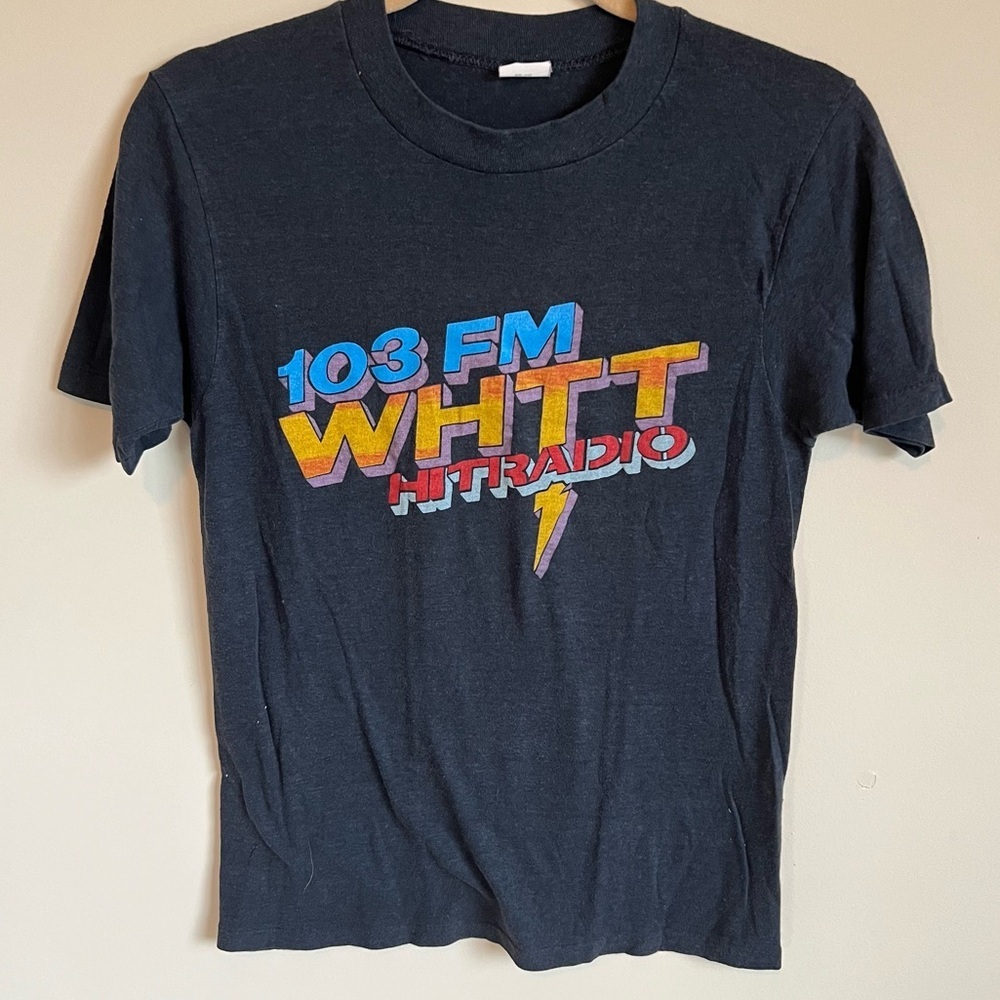🚩Vintage 80s Radio Station T-Shirt - 103 FM WHTT Radio - Size Medium
